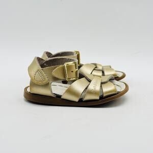 Saltwater Sandals Girls 3c Gold Leather Sun San Hoy Summer Waterproof Shoes
